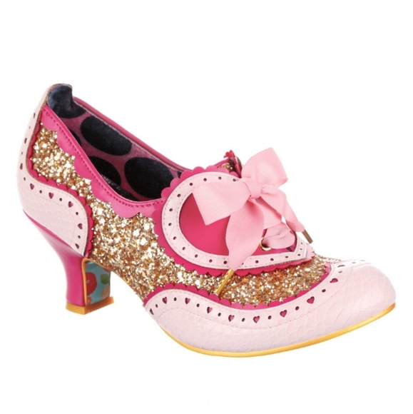 Irregular Choice Shoes - New pink & gold glitter heels, 'Jazz Cat' IRREGULAR CHOICE, 39 (US 8.5-9ish)